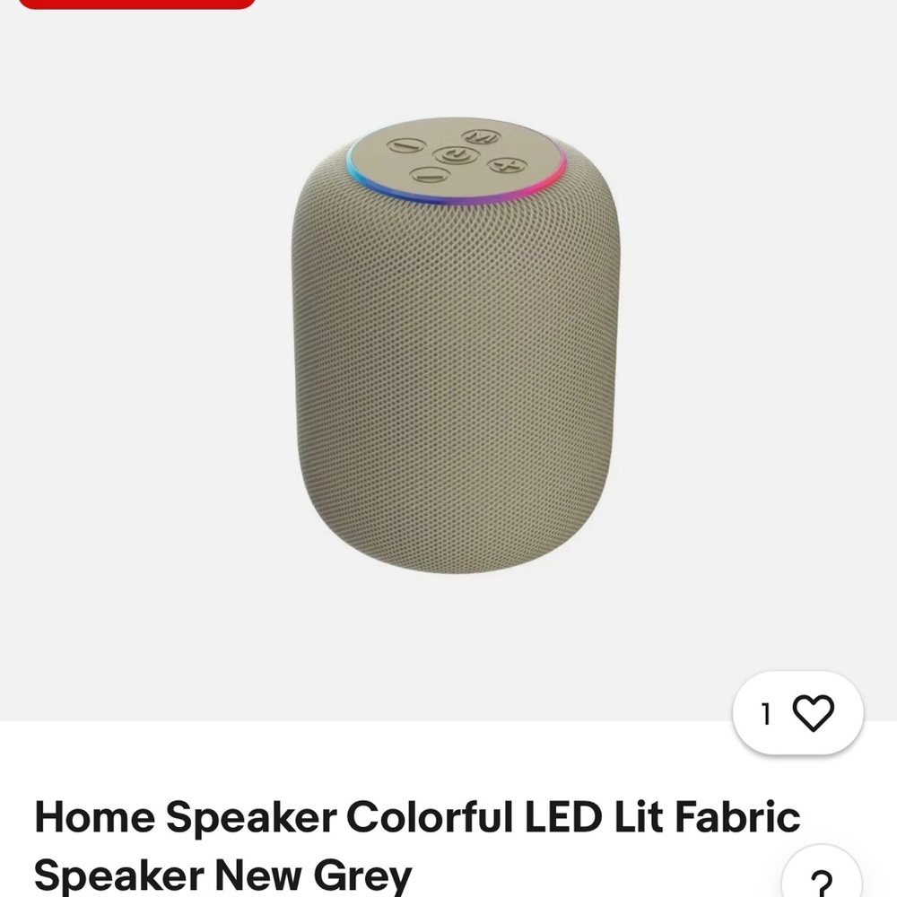 🚨Portable LED Fabric Bluetooth Speaker - Light Grey